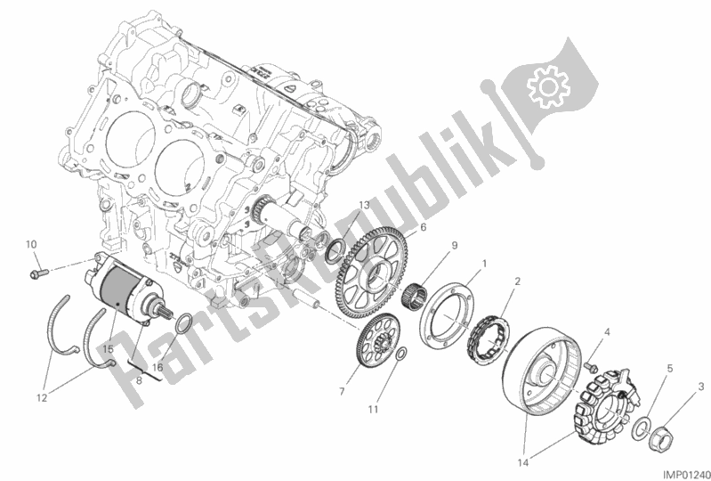Todas las partes para Arranque Eléctrico Y Encendido de Ducati Streetfighter V4 S USA 1103 2020